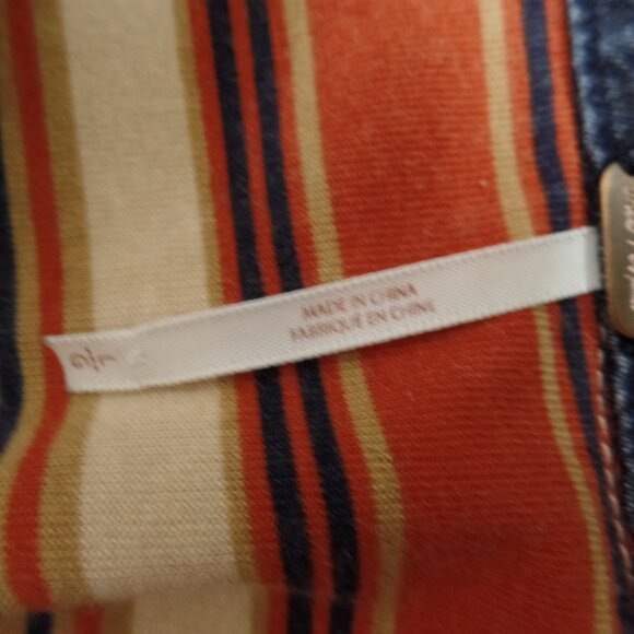 Free People Multicolor Striped Tunic Dress Size L Raw Edge Denim Colar & Neck - Picture 4 of 5